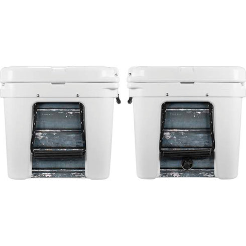 Chipped Blue Wood YETI Tundra 75 Hard Cooler Skin