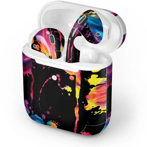 Chromatic Splatter Black Apple AirPods 2 Skin