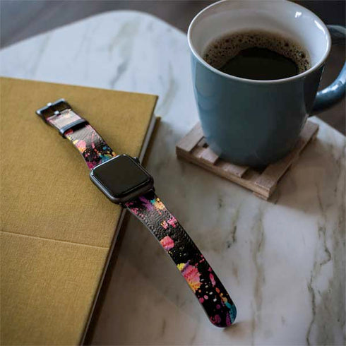 Chromatic Splatter Black Apple Watch Band 42-44mm