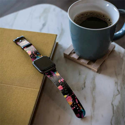 Chromatic Splatter Black Apple Watch Band 38-40mm