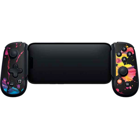 Chromatic Splatter Black Backbone One for iPhone Game Controller Skin