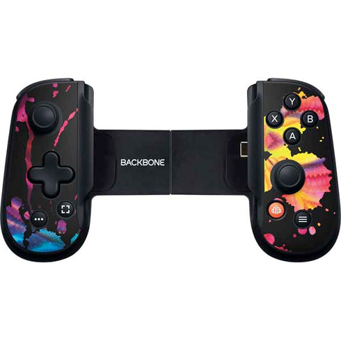 Chromatic Splatter Black Backbone One for iPhone Game Controller Skin