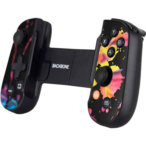 Chromatic Splatter Black Backbone One for iPhone Game Controller Skin