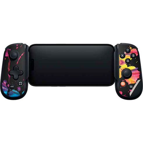 Chromatic Splatter Black Backbone One for iPhone Game Controller Skin