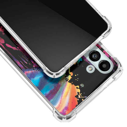 Chromatic Splatter Black Galaxy A13 5G Clear Case