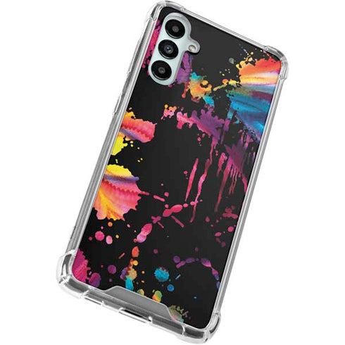 Chromatic Splatter Black Galaxy A15 5G Clear Case