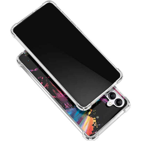 Chromatic Splatter Black Galaxy A15 5G Clear Case
