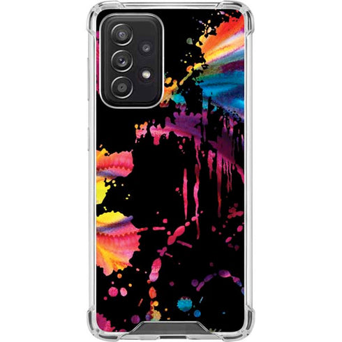 Chromatic Splatter Black Galaxy A52 5G Clear Case