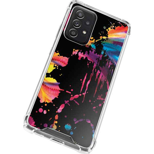 Chromatic Splatter Black Galaxy A52 5G Clear Case