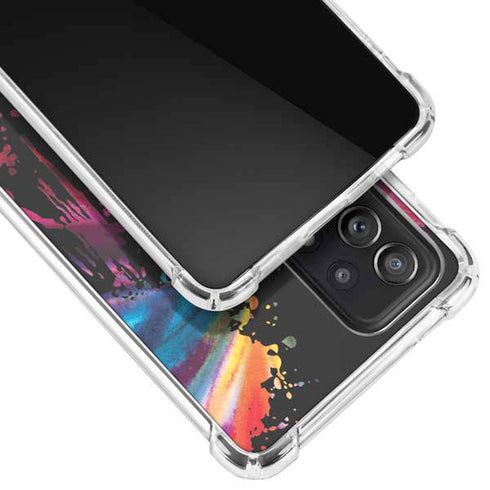 Chromatic Splatter Black Galaxy A52 5G Clear Case
