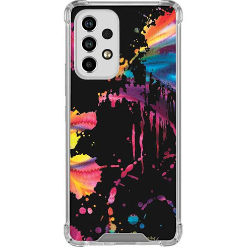 Chromatic Splatter Black Galaxy A53 5G Clear Case