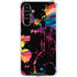 Chromatic Splatter Black Galaxy A54 5G Clear Case