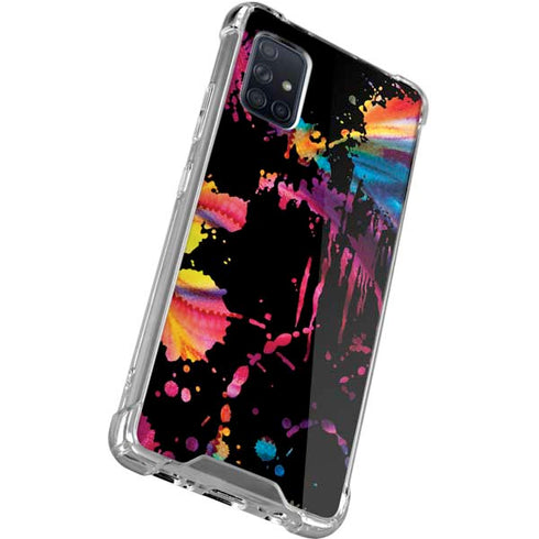 Chromatic Splatter Black Galaxy A71 5G Clear Case