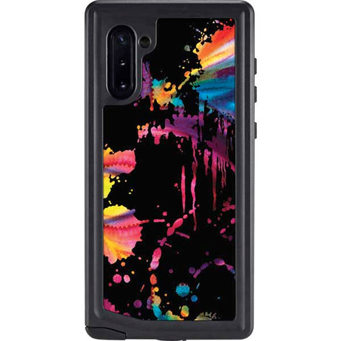 Chromatic Splatter Black Galaxy Note 10 Waterproof Case