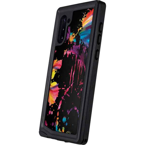 Chromatic Splatter Black Galaxy Note 10 Waterproof Case