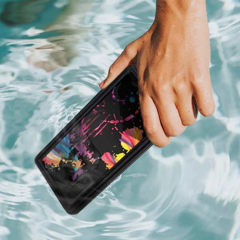 Chromatic Splatter Black Galaxy Note 10 Waterproof Case