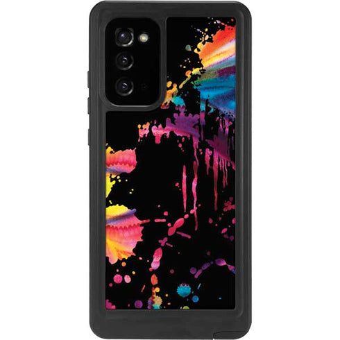Chromatic Splatter Black Galaxy Note20 5G Waterproof Case