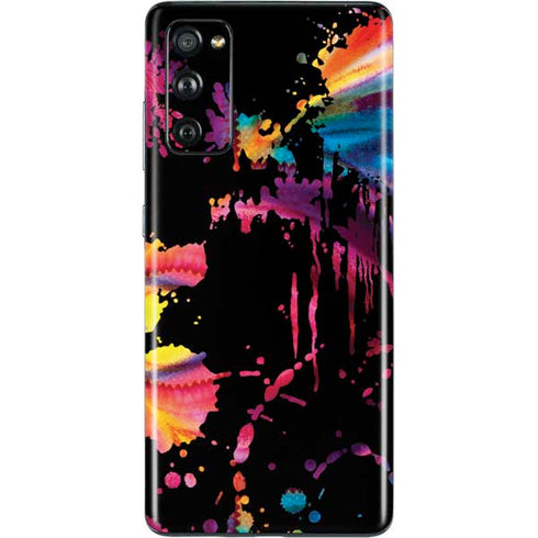 Chromatic Splatter Black Galaxy S20 Fan Edition Skin