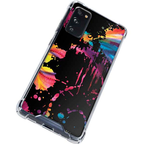 Chromatic Splatter Black Galaxy S20 FE Clear Case
