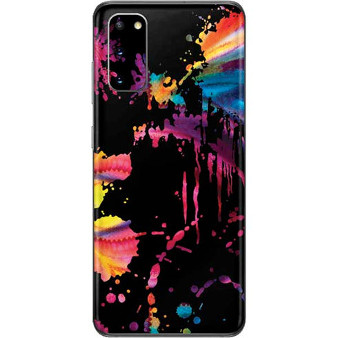 Chromatic Splatter Black Galaxy S20 Skin