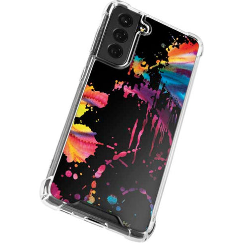 Chromatic Splatter Black Galaxy S22 Clear Case