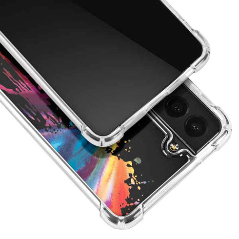 Chromatic Splatter Black Galaxy S22 Clear Case