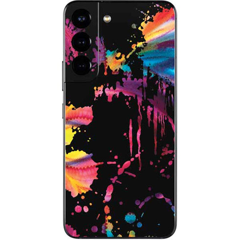 Chromatic Splatter Black Galaxy S22 Skin