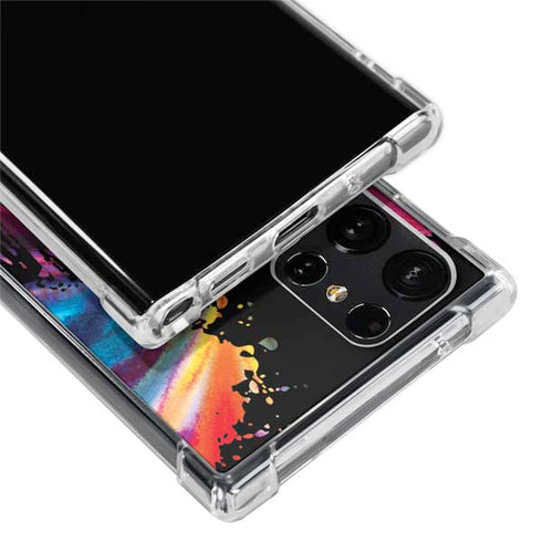 Chromatic Splatter Black Galaxy S22 Ultra Clear Case