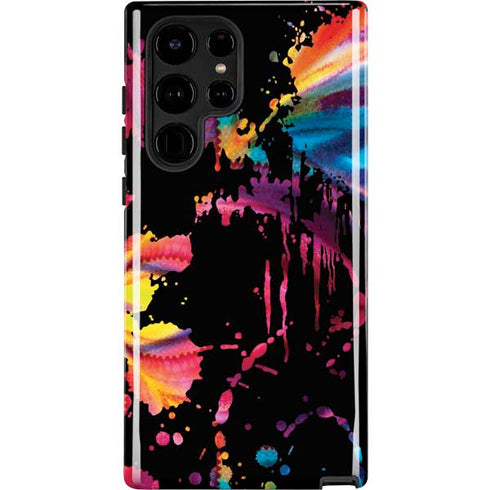 Chromatic Splatter Black Galaxy S22 Ultra Pro Case