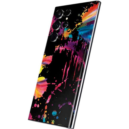 Chromatic Splatter Black Galaxy S22 Ultra Skin