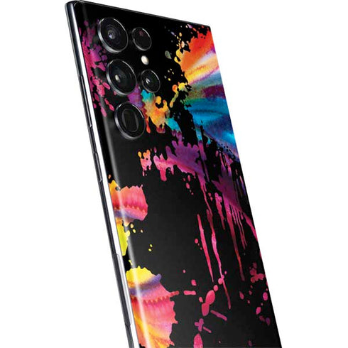 Chromatic Splatter Black Galaxy S22 Ultra Skin