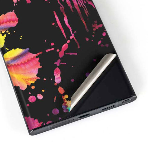 Chromatic Splatter Black Galaxy S22 Ultra Skin