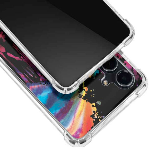 Chromatic Splatter Black Galaxy S23 FE Clear Case