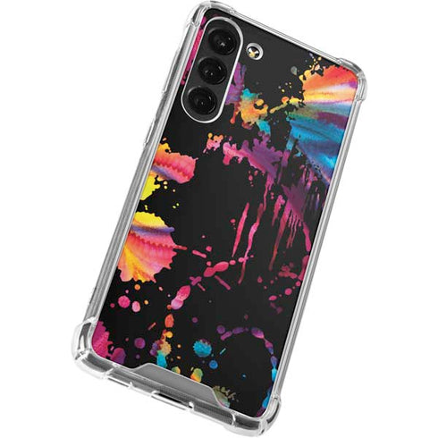 Chromatic Splatter Black Galaxy S23 Plus Clear Case