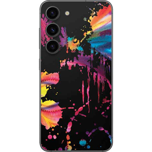 Chromatic Splatter Black Galaxy S23 Skin