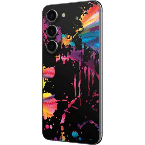 Chromatic Splatter Black Galaxy S23 Skin