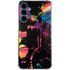 Chromatic Splatter Black Galaxy S24 Clear Case