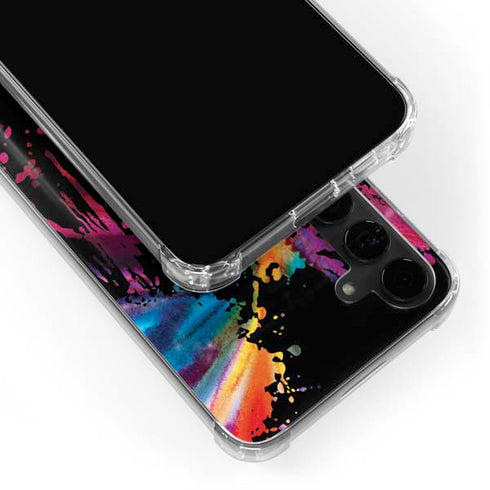 Chromatic Splatter Black Galaxy S24 Plus Clear Case