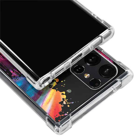 Chromatic Splatter Black Galaxy S24 Ultra Clear Case
