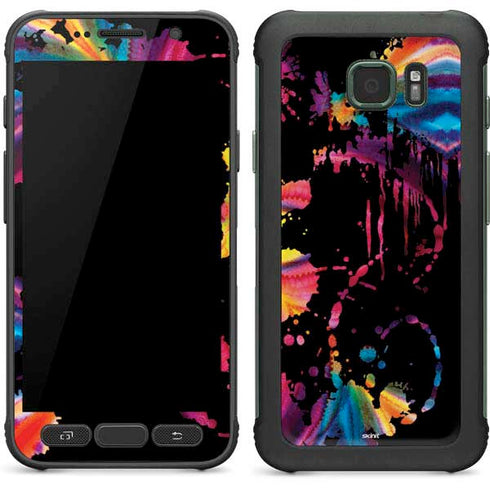 Chromatic Splatter Black Galaxy S7 Active Skin