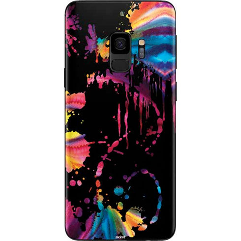 Chromatic Splatter Black Galaxy S9 Skin