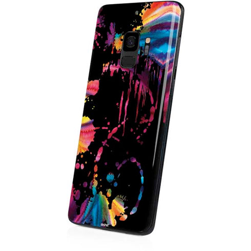 Chromatic Splatter Black Galaxy S9 Skin
