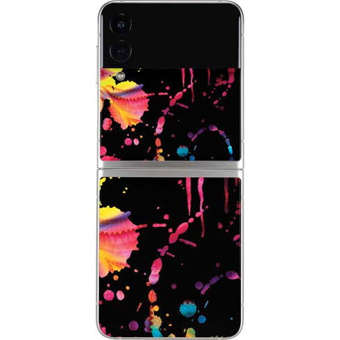 Chromatic Splatter Black Galaxy Z Flip3 5G Skin