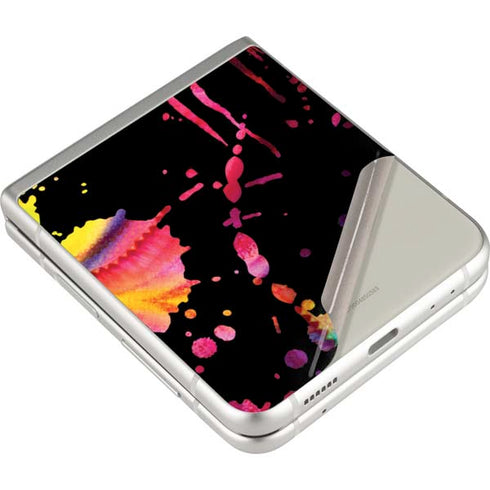 Chromatic Splatter Black Galaxy Z Flip3 5G Skin