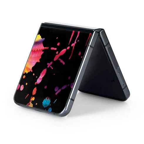 Chromatic Splatter Black Galaxy Z Flip5 5G Skin