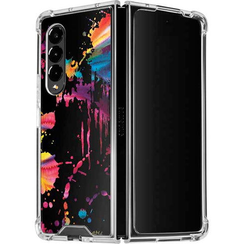 Chromatic Splatter Black Galaxy Z Fold4 5G Clear Case