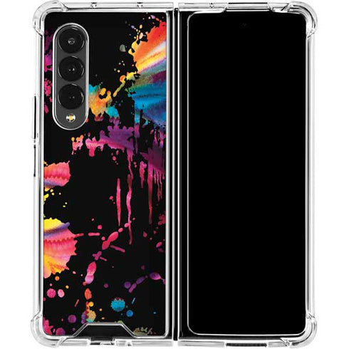 Chromatic Splatter Black Galaxy Z Fold4 5G Clear Case
