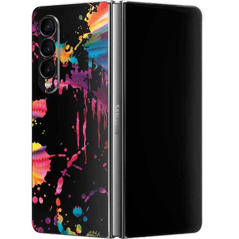 Chromatic Splatter Black Galaxy Z Fold4 5G Skin