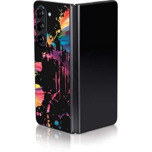 Chromatic Splatter Black Galaxy Z Fold5 5G Skin