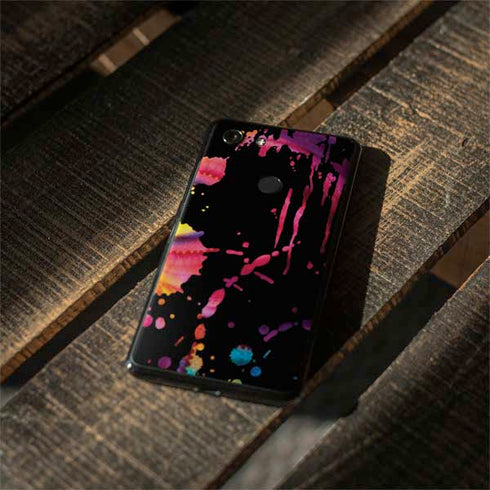Chromatic Splatter Black Google Pixel 3 XL Skin